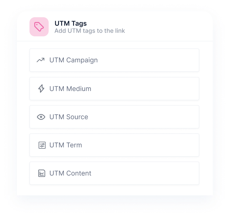 utm tags app interface